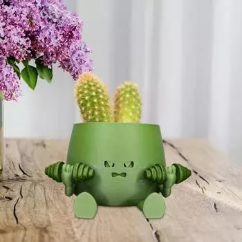 Счастливое лицо суккуленты 3D печатный настольный цветочный горшок домашний офис декор цветок