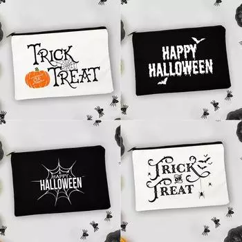 Счастливого Хэллоуина, уличная косметичка для девочек, женская косметичка, органайзер для хранения туалетных принадлежностей, косметичка на молнии, подарок на Хэллоуин, гадость или угощение