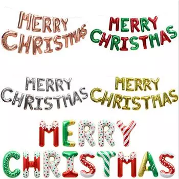 «Счастливого Рождества» Алюминиевая фольга Цветные шары Детский сад Торговый центр Домашний Декор Рождественская вечеринка Товары золотой