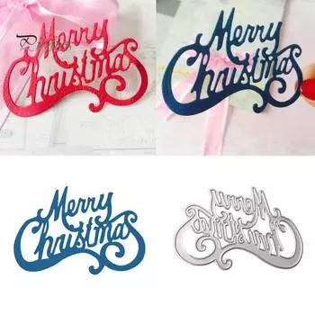 Счастливого Рождества DIY Металлический трафарет для резки скрапбукинга Бумага для открыток Альбом Декор серебряный