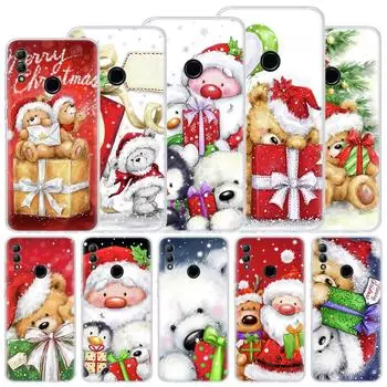 Счастливого Рождества милый медведь подарок мягкий чехол для Huawei P Smart Z Y5 Y6 Y7 Y9S 2019 чехол для телефона Honor 10 Lite 9 9X 8X 8A Pro 8S 20i P Smart 2018