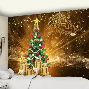 Счастливого Рождества настенный декор в стиле хиппи, украшение для дома, фоновая ткань, большой размер, гобелен, богемное украшение, дорожный матрас 95x70cm