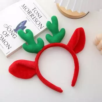 Счастливого Рождества Ободок с оленьими рогами Оленьи рога Ободок на голову Женский Рождественский костюм Вечеринка Повязки на голову Украшения Аксессуары для волос