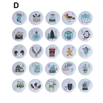 Счастливого Рождества Защита от потери Адвент-календарь Номер Рождественское украшение Рождественские значки Рождественская этикетка D