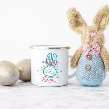 Счастливой Пасхи Кемпинг Эмалированная Кофейная Чашка Лучшие Оригинальные и Веселые Подарки На Пасху Напиток Пива Вина Сок Кружка Эмалированная Ручка Чашка 360ml