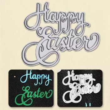 Счастливой Пасхи резки Die DIY ремесло скрапбук тиснение бумажной карты трафарет плесень