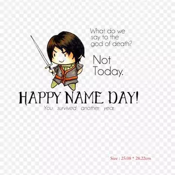 Счастливые именины Именины Железо на теплообмене Печать Виниловые патчи Наклейка для одежды DIY Аппликации Моющиеся пластыри