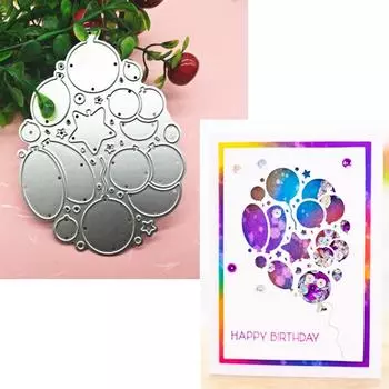 Счастливые красочные воздушные шары фон металлические трафареты в горошек трафареты для рамок высечки для DIY Скрапбукинг тиснение