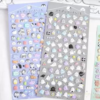 Счастливые мини-животные мультфильм 3D пухлые наклейки клейкая наклейка дневник своими руками канцелярские принадлежности наклейка подарок школьные канцелярские принадлежности