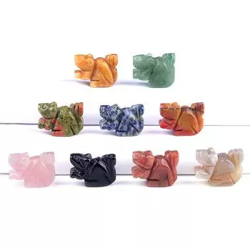 Счастливые украшения, натуральный камень, агаты/зеленый авантюрин, резное декоративное украшение в форме белки, изделия ручной работы для дома 15-20x26-28mm