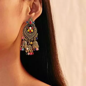 Счастливые ювелирные изделия, богемные женские серьги-гвоздики с сердечками и кисточками, эффектный подарок разноцветный