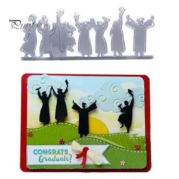 Счастливые выпускники металлические штампы DIY скрапбукинг бумажные карты штамп трафарет серебряный