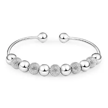 Счастливый браслет Элегантный серебряный браслет Женский браслет из девяти счастливых бусин