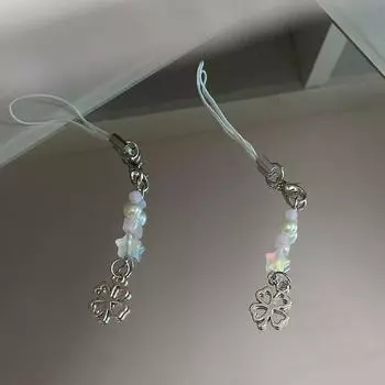 Счастливый четырехлистный клевер телефонный шнурок для милых девушек бисерный ремешок для мобильного телефона Y2K цепочка для мобильного телефона брелки