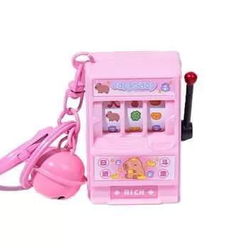 Счастливый Игровой Автомат Капибара Машина Брелок Играбельный Мультяшный Подвеска для Сумки Дети pink-color keychain