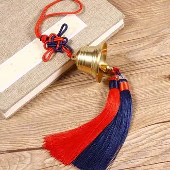 Счастливый китайский узелковый ветряной колокольчик винтажные круглые колокольчики подарки латунный колокольчик подвеска украшение для автомобиля L-With Rope