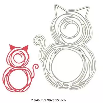 Счастливый кот, высечки, металлический трафарет, сделай сам, скрапбукинг, альбом, бумажная карта, тиснение, ремесло, высечка, животное