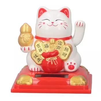 Счастливый машущий кот на солнечной энергии, украшения для кошек, декоративные, приветствующие богатство, кот для рабочего стола в офисе