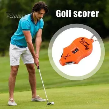 Счетчик очков в гольфе Мини-трекер очков Портативный 2-значный инструмент для подсчета ударов Кликер-брелок Табло для спортивных состязаний по гольфу на открытом воздухе жёлтый