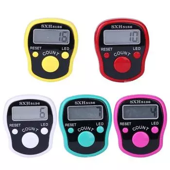Счетчик пальцев 5-значный со светодиодным дисплеем Счетчик пальцев для подсчета зелёный