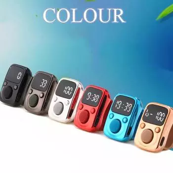 Счетчик пальцев Светящееся кольцо для пальца Электрический цифровой дисплей Счетчик меток для стежков Швейный ткацкий станок Buddhaspray Футбол чёрный