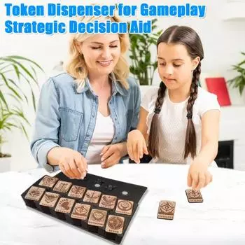 Счетчики способностей для карточных игр Деревянные счетчики способностей для карточных игр Диспенсер жетонов Ручной набор счетчиков для настольной игры с ящиком для хранения