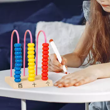 Счетная игрушка, обучающие счеты, математические игры, математическая игрушка, деревянная рама 3 Row