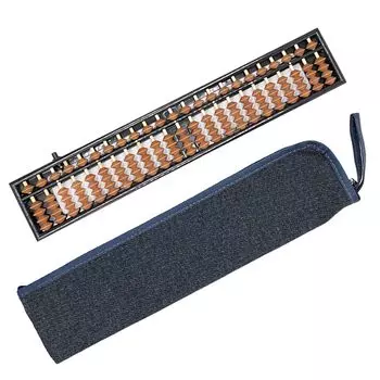 Счеты Abacus 23 цифры 4 бусины Стандартный Soroban для учеников начальной школы Математика Обучение Устный счет Эксклюзивный чехол Джинсовая ткань (Нанайрокан)