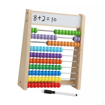 Счеты для детей 10 рядов, образовательные с цветными бусинами, деревянная счетная рамка, классические дошкольные