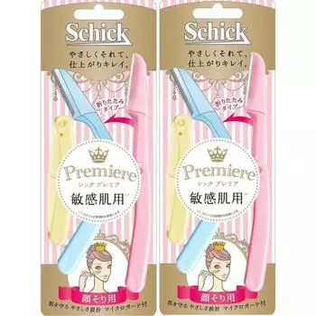 Schick Facial Shaving Foldable Premier Sensitive Skin L одноразовые с микрозащитой одноразовые женские бритвы для макияжа лица разноцветные 3 шт.