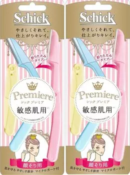 Schick Facial Shaving Folding Premier Sensitive Skin L Dispo с Micro Guard одноразовые одноразовые бритвы для макияжа лица разноцветные 3 шт. x 2 в упаковке