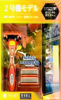 Schick HYDRO5 Schick Hydro 5 Evangelion Unit 2 Model Razor Body Replacement Blades Total 3 Pieces Original Poster