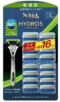 Schick Hydro 5 Premium для чувствительной кожи основной блок сменные лезвия 16P 2 шт. ассорти из 5 лезвий + серебряный