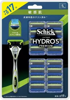 Schick Hydro 5 Premium Sensitive Skin Club Pack Holder 16 сменных лезвий для бритья бритвы для мужчин, серебристый серебряный