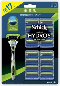 Schick Hydro 5 Premium Sensitive Skin Club Pack 16 сменная бритва для мужчин, серебристая (держатель (с лезвием) + лезвия) серебряный