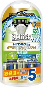 Schick Hydro 5 Premium Sensitive Skin Holder 5 сменных лезвий Combo Pack Бритва 5 лезвий + Мужская
