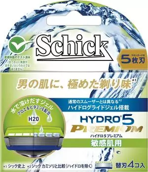 Schick Hydro 5 Premium запасные лезвия для чувствительной кожи 4 шт.,