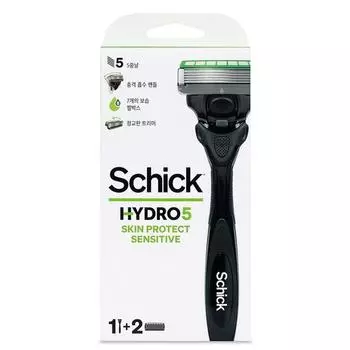 Schick Hydro 5 Skin Protect Sensitive Handle + 2 дополнительных лезвия, 1 набор, корейское бритвенное лезвие