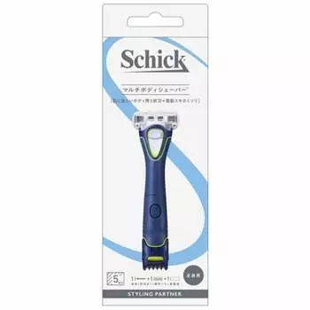 Schick Physical Multi Body бритва (с лезвием + 1 сменное лезвие) Триммер с Skin Guard vio для мужчин, синий, 5 лезвий