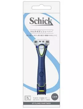 Schick Physical Multi Body Shaver Blade 1 сменный триммер с защитой кожи Vio для мужчин Синий 5 лезвий (с + Лезвием)