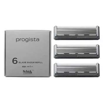 Schick progista бритва запасные лезвия бритва бритье 6-лезвийный (3 куска) Мужской чёрный