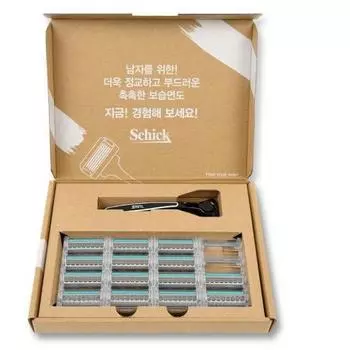 Schick Quatro 4 титановых лезвия 14 комплектов + бритва