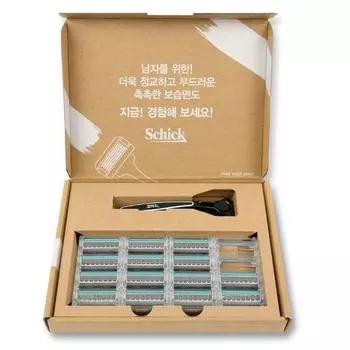 Schick Quatro 4 титановых лезвия (14 комплектов) + бритва