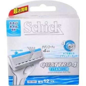 Schick Quattro 4 титановые запасные лезвия (12 шт.)