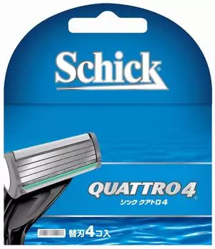 Schick Quattro 4 запасных лезвия бритвенный станок 4-лезвийный (4 шт)