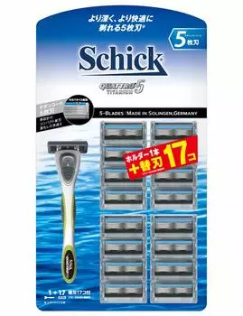 Schick Quattro 5 Titanium Club Pack 16 сменная бритва для бритья (держатель (с лезвием) + лезвия) серебряный