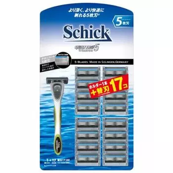Schick Quattro 5 Titanium Club Pack (держатель (с лезвием) + 16 сменных лезвий) Лезвие для бритья
