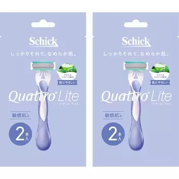 Schick Quattro Light for Sensitive Skin x 2 pack Razor for women (2 pieces)