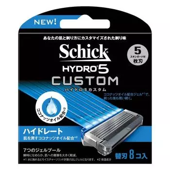 Schick Schick 5 Blades Hydro 5 Custom Hydrate Запасные лезвия 8 шт. Бритва 8 запасных лезвий Один предмет 8 шт. Мужская (х 1)