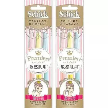 Schick Schick Facial Shaving Premier Sensitive Skin L Dispo with Micro Guard Disposable Disposable Women s Razor Face Makeup Mixed Color 3 Pieces x 2